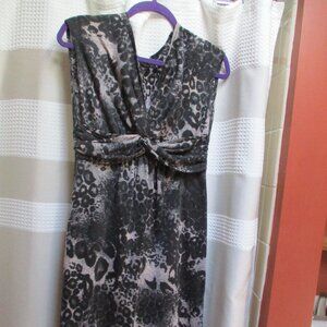 Christine Gerard High Cinched Waist V Neck Sleeveless Knee Length Size Small
